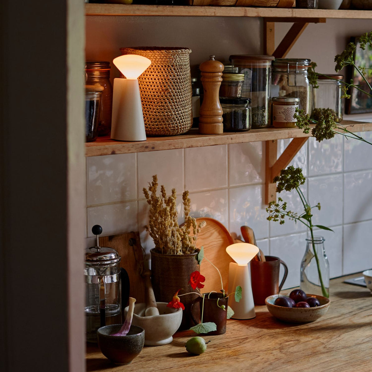 Mantle Portable Lamp in Stone White Portables IP44 Wet-Rated