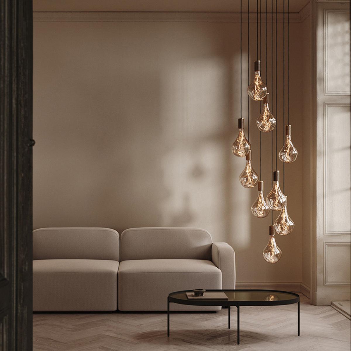 Nine Pendant Walnut + Voronoi II - Ceiling Lights | Tala