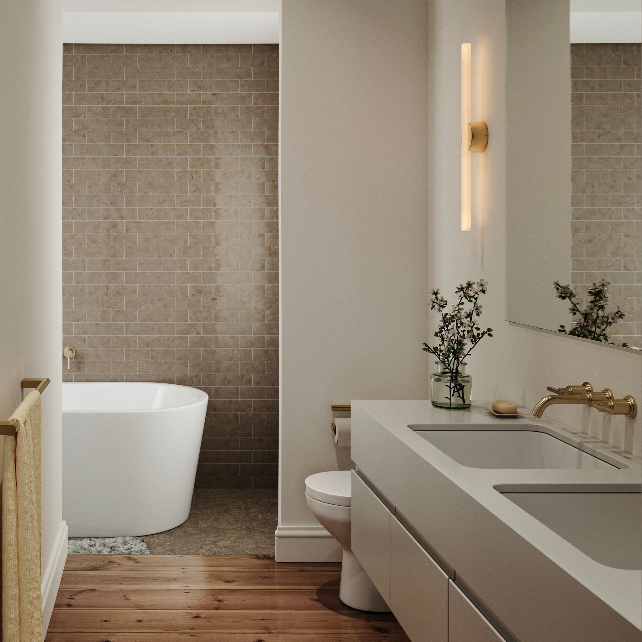Kilter Wall Light in Solid Brass lifestyle