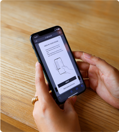 Tala Augmented Reality process, showing step-by-step setup and interactive lighting visualization.