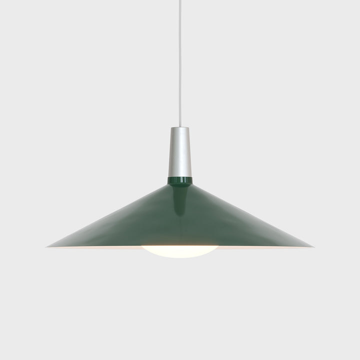 Bower Pendant Light Large in Dark Green + Oval II