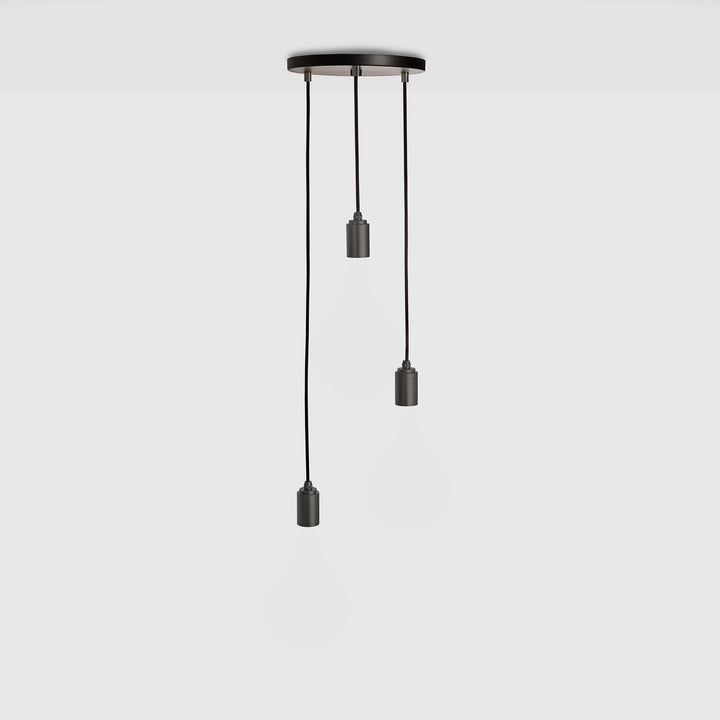 Triple Pendant in Graphite - Black Canopy