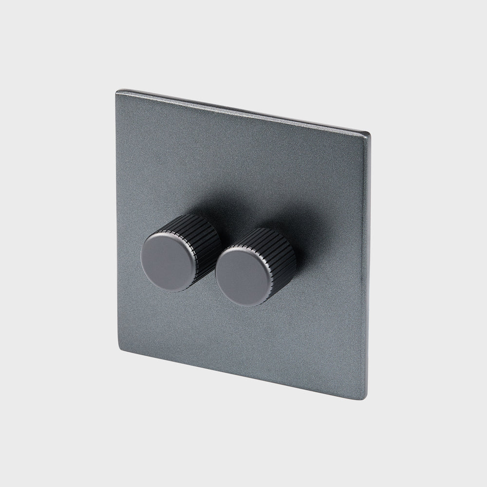 Double Rotary Wall Dimmer in Graphite