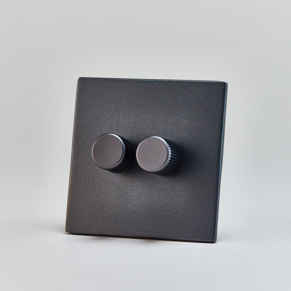 Double Rotary Wall Dimmer in Graphite