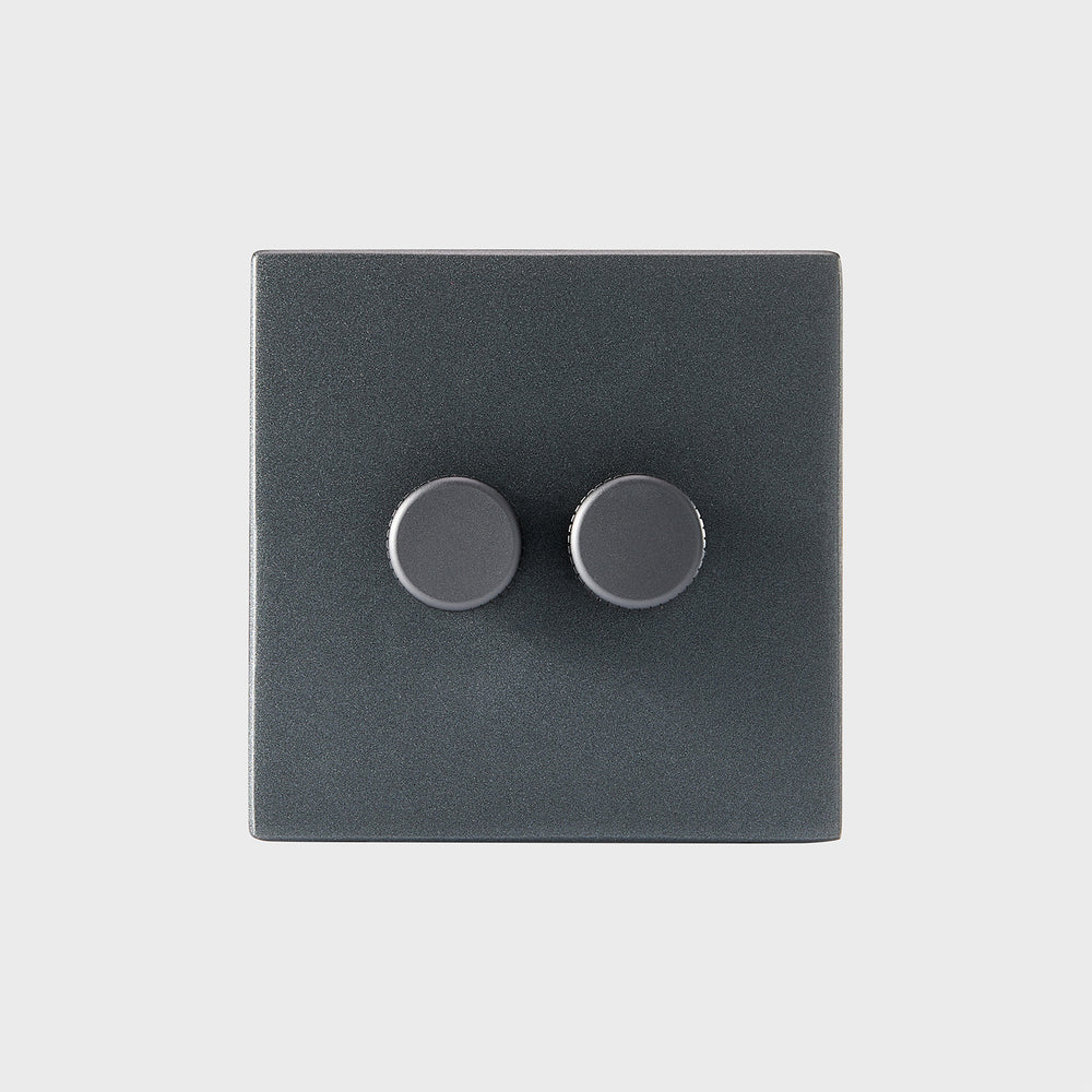 Double Rotary Wall Dimmer in Graphite