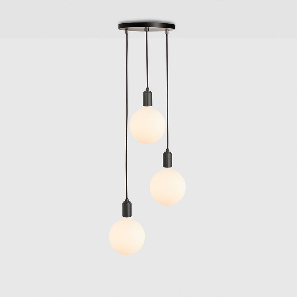 Triple Pendant in Graphite + Sphere IV - Black Canopy