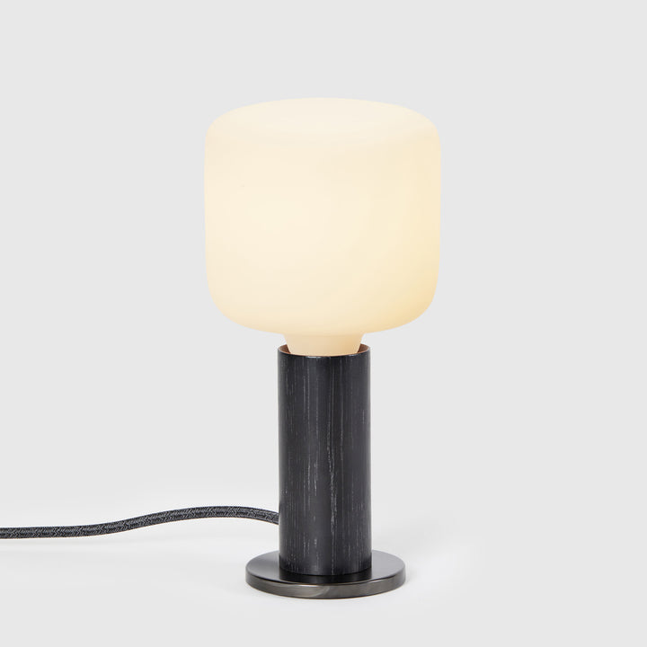 Knuckle Table Lamp in Blackened Oak + Oblo