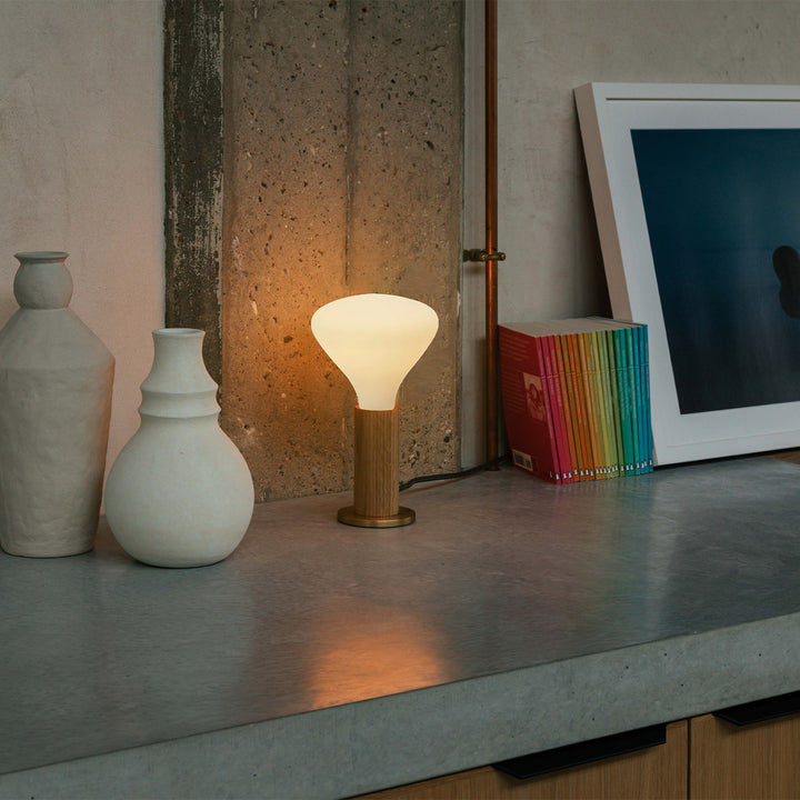 Knuckle Table Lamp in Oak + Noma