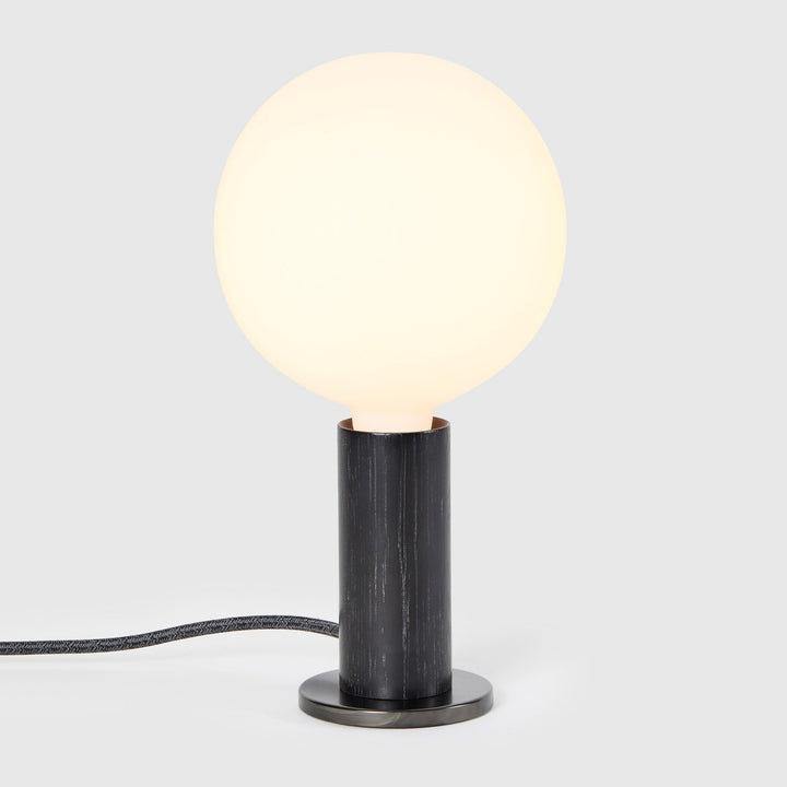 Knuckle Table Lamp in Blackened Oak + Sphere IV