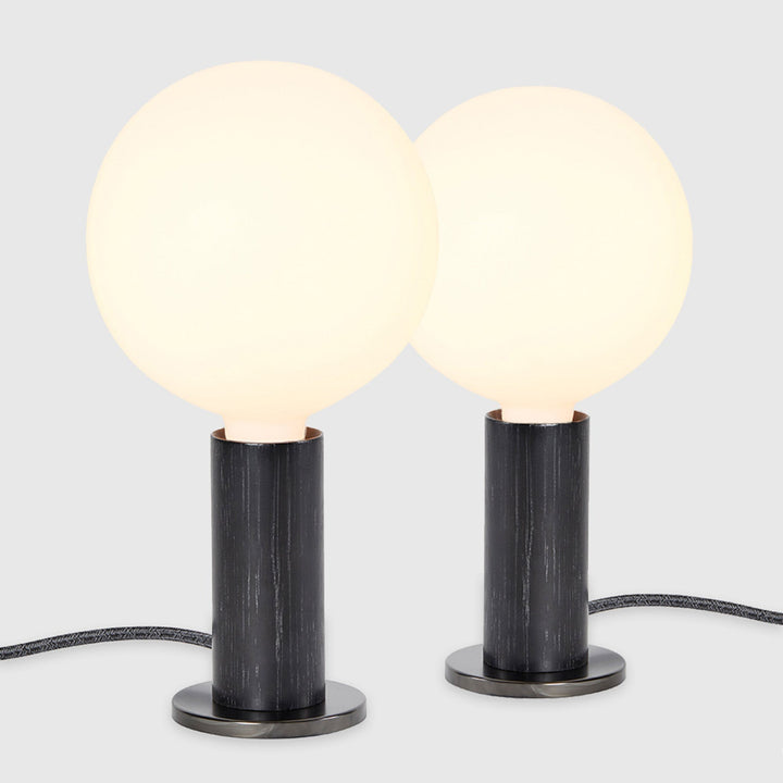 Knuckle Table Lamp in Blackened Oak + Sphere IV - Set of 2