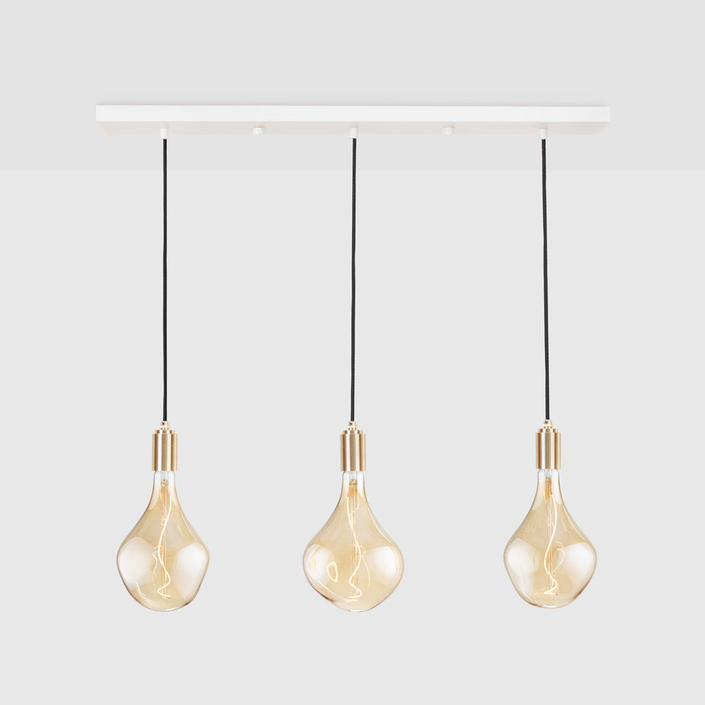 Linear Triple Pendant in Brass