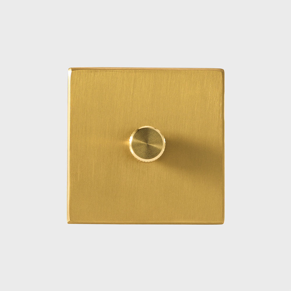 Single Rotary Wall Dimmer in Brass