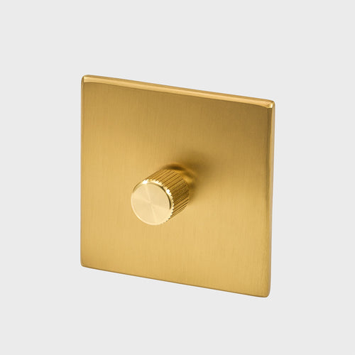 Single Rotary Wall Dimmer in Brass