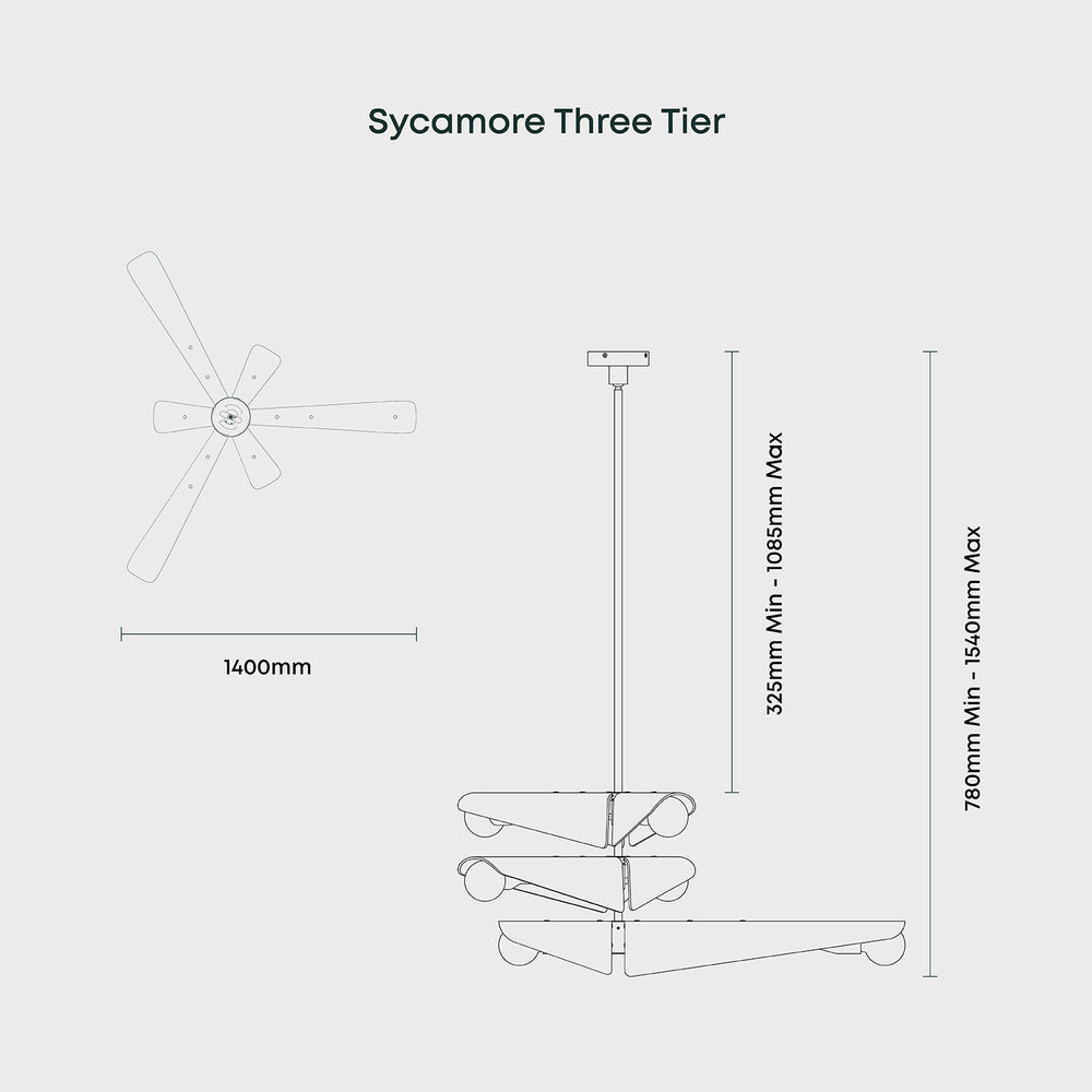 Sycamore Chandelier 3 Tiers in Dawn Grey