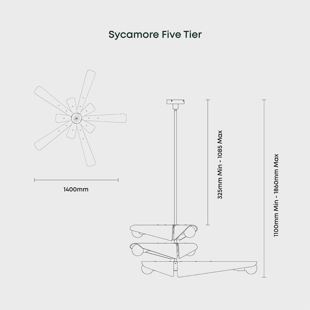 Sycamore Chandelier 5 Tiers in Dawn Grey