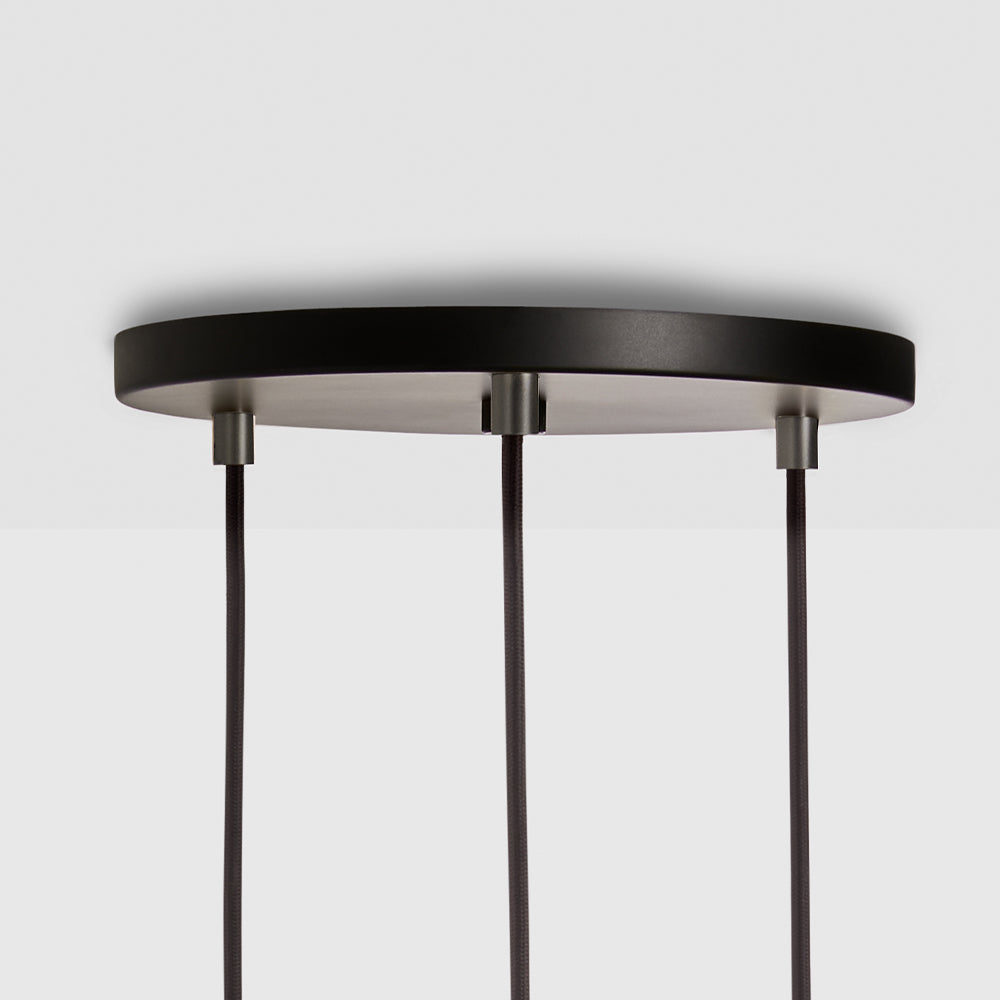 Triple Pendant in Graphite - Black Canopy