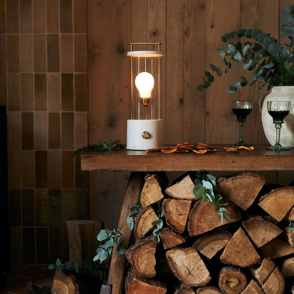 The Muse Portable Lamp in Candlenut White