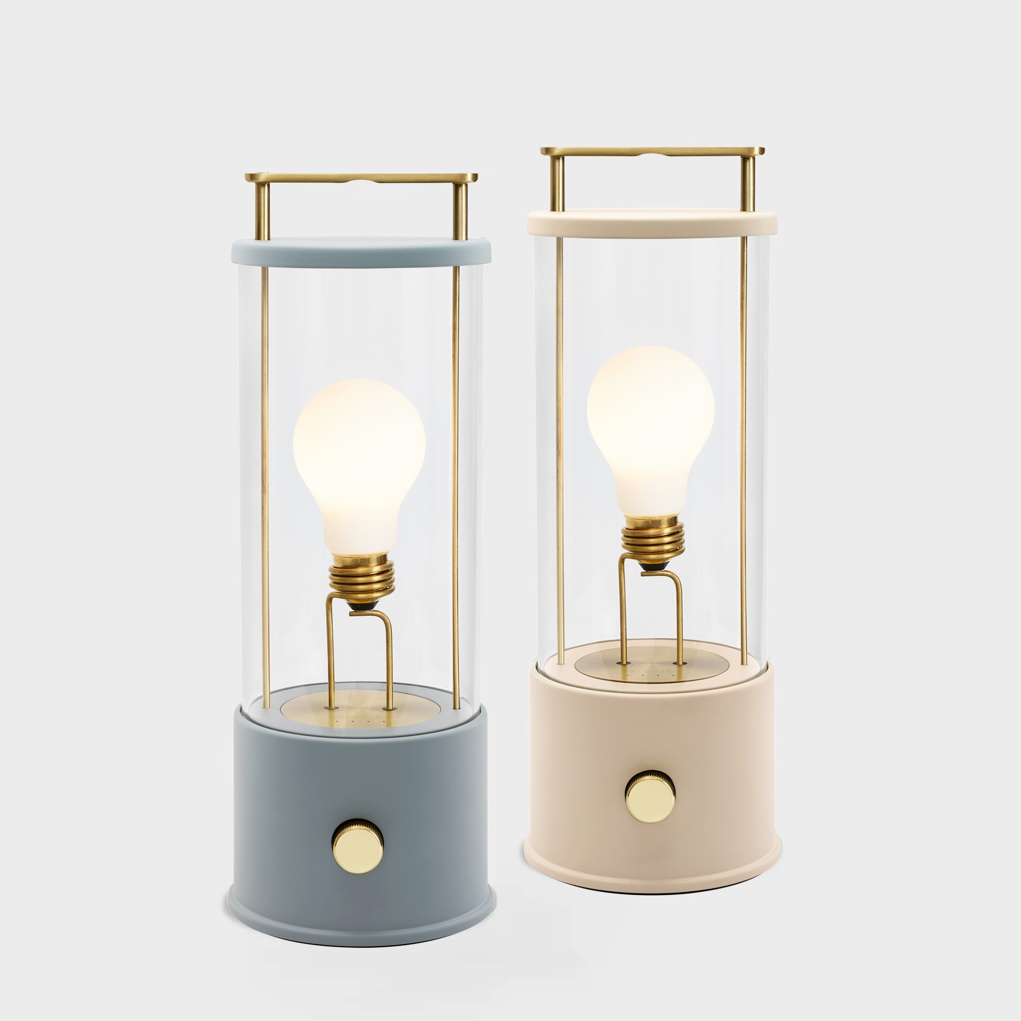 The Muse Portable Lamp in Selvedge Blue + Setting Plaster Pink