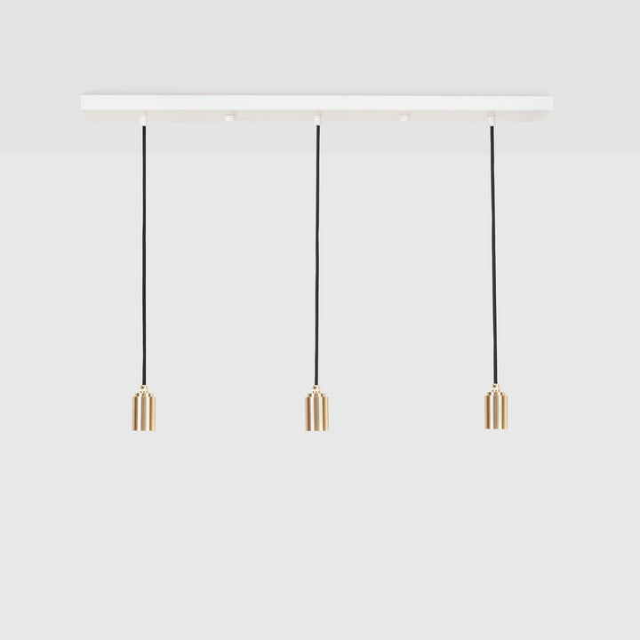 Linear Triple Pendant in Brass