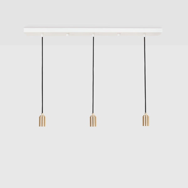 Linear Triple Pendant in Brass