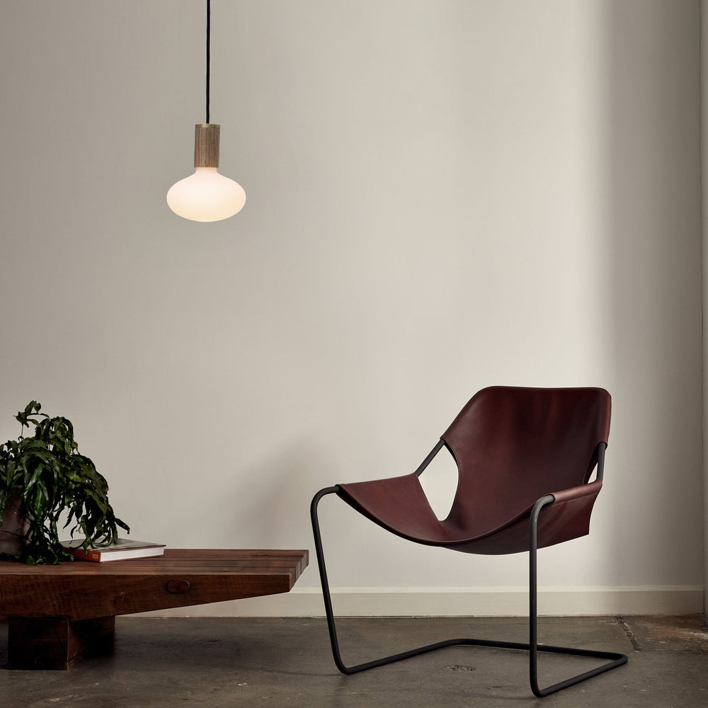 Oval Pendant Light in Walnut